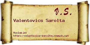 Valentovics Sarolta névjegykártya