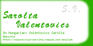 sarolta valentovics business card